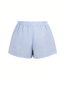 Sunny Girly Autumn Women's Back To School Stripe Print Tether Minimalist Everyday Shorts