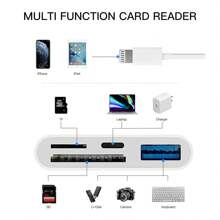 1pc Camera SD Card Reader Adapter Compatible With IPhone, Lightning/Type-C To USB OTG Adapter Micro TF SD Card Power Charger Splitter Connector For IPad, IPhone 15 14 13 12 11 XS XR X Cameras