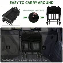 Heavy Duty Collapsible Wagon Cart - Large Capacity Foldable Beach Cart For Camping,Sports,Shopping & More , Portable & Easy To Store