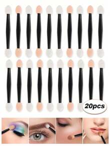 Eye Shadow Brush|Eye Shadow Brush With Clear Storage Box Set|Disposable Dual Sides Eye Shadow Sponge| Applicators With Container| Eyeshadow Brushes |Makeup Applicator |Makeup Tools|Nail Powder Brush - Multicolor - View 4