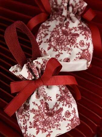 10 件优雅帆布抽绳袋，适用于珠宝和礼品 - 红色和香槟色，非常适合戒指、耳环、手镯、项链、糖果 - 非常适合派对礼物、婚礼纪念品、夏季生日海滩、返校学校用品、房间装饰