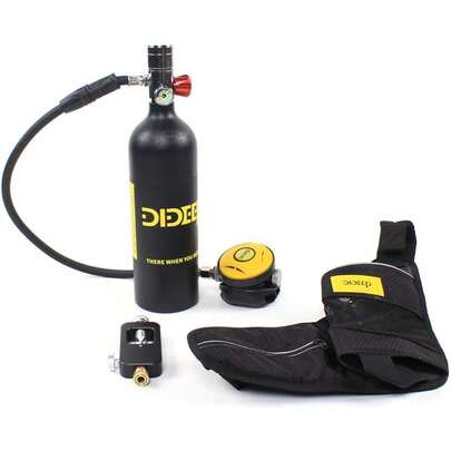 HOHOBLA 1L Dideep Diving Tank Equipment Mini Scuba Cylinder Refill,Comes With Backpack Straps,Water Lung Conversion Head,By High Pressure Air Pump Refill Adapter For Underwater Diving Breathe Training