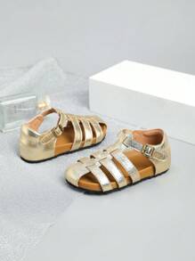 Summer New Girls Mid To Big Kids Open-Toe Flat Beach Sandals