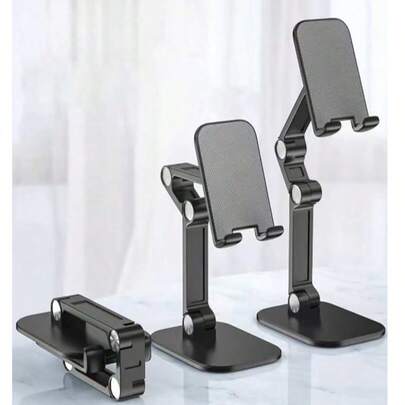 1 件可调节桌面手机支架，可折叠和高度可调节的懒人智能手机支架，便携式直播支架，兼容 、Android 手机，生日、家人、朋友的礼物，手机配件