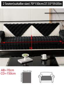 1pc All Season Thickened Sofa Cushion Cover, Non-Slip Sofa Slipcover, Dust-Proof And Dirt-Resistant, Machine Washable, Non-Shedding And Fade-Resistant, Plush Black Home Decor Pet-Friendly Protective Cover, Suitable For Bedroom, Office, Living Room, L-Shaped Sofa And 1/2/3/4 Seat Sofa