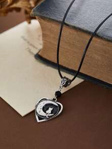 1 件哥特式心形猫和月亮蜡绳项链，适合女士日常佩戴配饰珠宝礼品 - 項鍊 - 查看 4