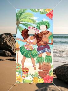 1 pieza Marco para fotos estilo hawaiano Aloha, Fondo fotográfico de cabina de fotos para fiesta hawaiana, fiesta de verano en la piscina, suministros y decoración para fiesta de cumpleaños en Hawaii - Hawai - Ver 5