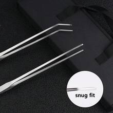 4 件装水族用品不锈钢水草夹直打磨镊子弯打磨镊子弯打磨剪刀平打磨铲