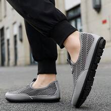 Men's Slip-On Breathable Mesh Loafers - Grey - View 4