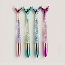 3 Stück Meerjungfrau Gelschreiber - 0,5 mm schwarze Tinte, kreative flüssige Gelinktintenkugelschreiber, hochwertige Schreibstifte für Journaling, Notizen und Geschenke, süße Kugelschreiber mit funkelndem Glitzer, hübsche Geschenkschreibwaren, lustige Klickballschreiber, Geschenk, Teilen, Weihnachten (süßes Meerjungfrau-Design - ideal für Schule, Büro und Kunst)