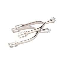 Stainless Steel 30mm Pow Rowel Spurs, Ladies 1 1/4" Neck, Ladies 1 1/4" Neck