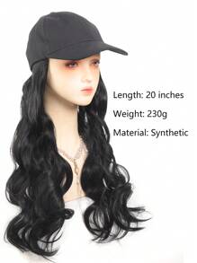 Long Wavy Synthetic Baseball Cap Hair Wig For Girl Hair Wig Naturally Connect Ha Twigs Adjustable