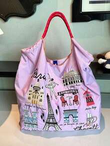 Nova moda bolsa de ombro bordada, bolsa de compras bordada exclusiva, bolsa de compras bordada - Multicolorido - Ver 1