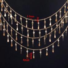 1m Layered Rhinestone Copper Chain, Water Drop Shape Chains, DIY Jewelry Accessories For Necklace, Bracelet, Wholesale