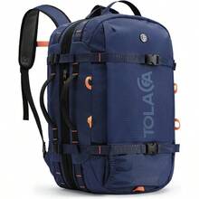 Tolaccea Travel Laptop Backpack Large Carry On Backpack Flight Appd Convertible Duffle Lage Bag Daypack Work Busin Rucksack Fits 16" Laptop For Men Women 3 Carrying Ways 40L-55L Expandable - Navy - View 2