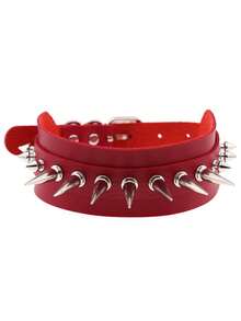 1 chiếc vòng cổ choker đính đinh tán màu đen gợi cảm, vòng cổ bằng da PU có thể điều chỉnh, quà tặng cho phụ nữ vào ngày lễ tình nhân, giáng sinh, trang phục hàng ngày, tiệc tùng - Nhiều màu - Xem 20