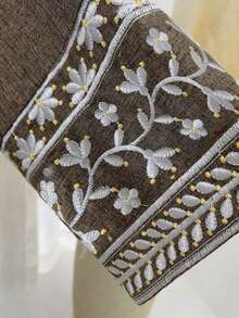 女士迪拜中东土耳其迪拜刺绣优雅长袍Abaya，朴素