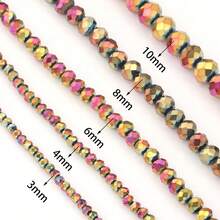 1 buah Manik-manik Kristal Abacus Pipih Berlapis Merah, Manik-manik Aneka Warna 3/4/6/8/10mm, Manik-manik Buatan Tangan DIY Serbaguna, Berwarna-warni dan Lucu, Cocok untuk Gelang, Kalung, Perhiasan, Rantai Ponsel, Gantungan Kunci, Grosir Manik-manik - Elektroplating warna merah - View 6