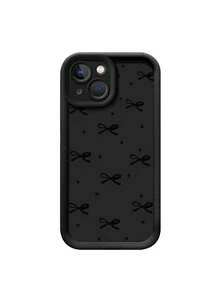 1 件 INS 风格波尔卡圆点黑色蝴蝶结设计防震 TPU 手机壳适用于 17Pro Max/17 Air/16Pro Max/15Plus/14/13/12/11/8P/XSMAX 和 Galaxy S24 Ultra/S23FE/S22/S21/S20/A52S/A15/A03 - 黑色 - 查看 5