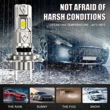 DrViAion 2 Stücke H7 LED Scheinwerfer Glühbirne Set Mini 120W 60.000LM 6500K weiß für Autoscheinwerfer 12V Auto Dioden Lampen H7 Turbo LED 2025 neueste Scheinwerfer