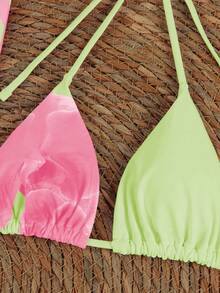 New Arrival Spring/Summer Sexy Floral Print Bikini Swimsuit, Casual European And American Style For Beach, Vacation, Party, Date - Multicolor - View 6