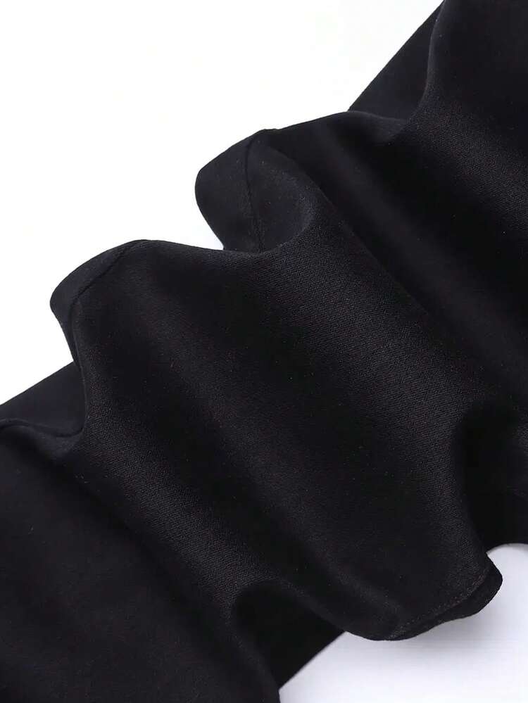Men's Fashion Casual Elastic Slant Pocket Jeans - 黑色 - 查看 5