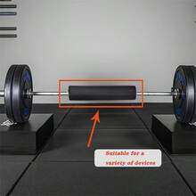 2 piezas Almohadilla para barra de entrenamiento y sentadillas - Soporte acolchado para el cuello y los hombros para barras de pesas estándar - Negro - Ver 5