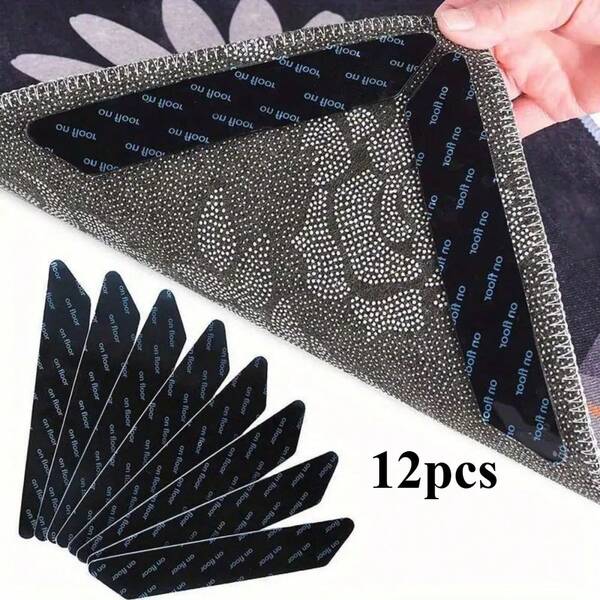 Rug Gripper Tape Double Sided Adhesive Non-Slip Rug Pad Tape Stickers Washable Area Rug Pad Carpet Tape Reusable Corner Side Grippers For Hardwood Floors And Tile