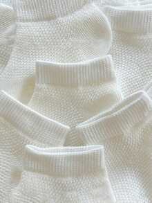 5 Pairs Toddler Solid Color Breathable Mesh Short Socks, Soft & Comfortable For Spring/Summer