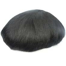 N.L.W Hair System For Men Human Hair Pieces Lace With MONO 130% Density Large Size 6 Inch - Natural Black - View 2