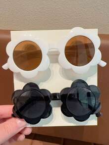 1/2/3/4/6副可爱向日葵时尚儿童太阳镜，仅含展示卡，不含运费 - 彩色 - 查看 16