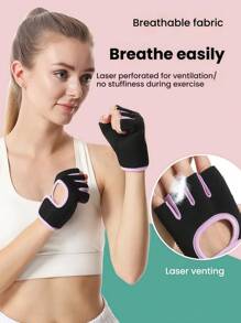 1 Pair Of Fitness Breathable Sports Men's And Women's Basketball Dumbbell Weightlifting Training Gloves, Horizontal Bar Cycling Half Finger Wrist Guard Half Finger Anti Slip Sports Gloves, Women's Fitness Gloves Gym Accessories, Sport, Gym, Home Exercise, Women's Gym Gloves, Boxing Gloves, Gym Gloves, Gym Gloves, Men's Gym Gloves