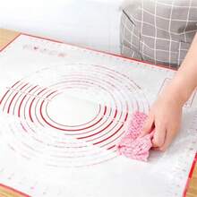 1PC Silicone Kneading Mat - Reusable Baking Mat, Flour Mat, Non-Stick Baking Mat, Size 15.7*23.6 Inches, Suitable For Bread, Candy, Pizza, Cookies And Baking Pastries, Perfect For Christmas, Valentine's Day, Festival And Other Holiday Kitchen Cooking Needs, Baking Tools, Kitchen Utensils, Kitchen Accessories, Home Kitchen Supplies, Bread Making, Silicone Mat - View 7