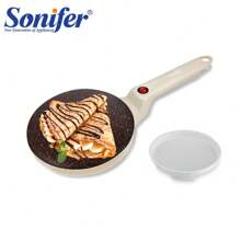 SONIFER Elektrischer Crêpe-Maker mit antihaftbeschichteter Platte von 20 cm, einfache Bedienung, 600 W, in 3 Farben erhältlich: Rot, Weiß, Schwarz