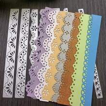 1pc Floral Lace Border Embossing Die, Silvery Metal Template For DIY Scrapbooking & Card Making Decor