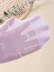 Baby Tights For 0 - 3 Years- 1 - Piece Stylish Bowknot Jacquard Mesh Stirrup Tights, Perfect For Bohemian - Inspired Vacation Looks