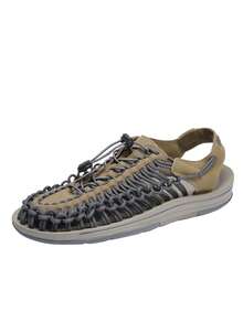 新款情侣编织凉鞋，休闲沙滩鞋，罗马凉鞋，徒步水鞋，户外徒步 - 卡其色 - 查看 2