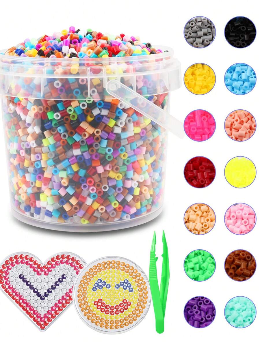 2000pcs/7000pcs 5mm Mixed Color Perler Beads Set, Suitable For Handmade Crafts, Ideal Christmas Birthday Gift For Friends - Beans - View 1
