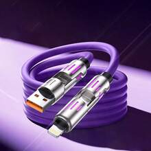 BinBoom 4 In 1 USB Charging Cable (3.3FT/3.9FT/6.6FT) With Breathing Light, USB A/C To C/L Multi Charging Cable For Phone 16 15 Pro Max , IPad Pro Air, SamSungS24, Phone 14 13 12 - Multicolor - View 5