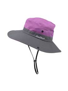 1pc Women's Outdoor Sun Hat With Ponytail Hole, Breathable Bucket Hat For Sun Protection - A - View 12