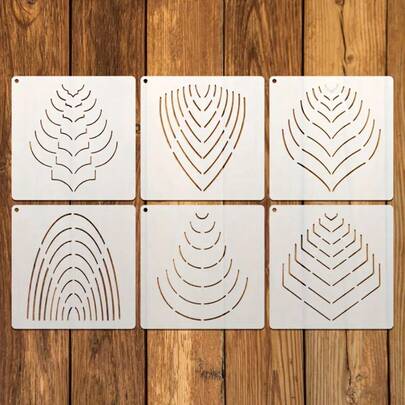 6pcs Mandala Template, 5.0 Inch Reusable Painting Template For Paper Or Canvas, Designed To Guide Shapes On Circular Surfaces Like Cups, Stones And Christmas Ornaments, Suitable For Small And Large Objects