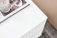 SoBuy Bedside Table With 2 Drawers For Box Spring Bed, Sofa Table, Side Table, Telephone Table, Nightstand, White, W X H X D Approx. 40 X 48 X 40 Cm FBT157-W - White - View 6