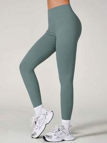 NcmRyu 1 Pc Soft Leggings For Women High Waisted Tummy Control No See Through Workout Yoga Pants Comfortable Breathable Form Fitting For Yoga Fashionable Skin Friendly  - 藍色 - 查看 6