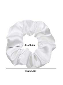 1pc/3pcs/5pcs/7pc Solid Color Crystal Satin Scrunchies, Daily Low Ponytail Hair Ties - Multicolor - View 7