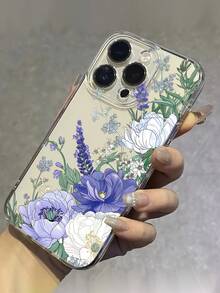 1 件花卉藤蔓图案透明轻质手机壳，适用于三星和苹果型号：16e、13、15、15 Pro、14 Pro、14 Plus、7/8 Plus、11、12 Pro Max、13、14 Pro Max、三星 S24、S23、S25、A06。是送给亲朋好友的绝佳礼物，防水防震，防摔防刮。