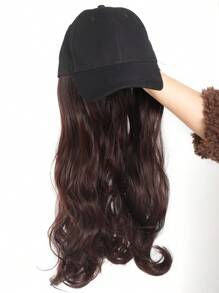 Long Wavy Synthetic Baseball Cap Hair Wig For Girl Hair Wig Naturally Connect Ha Twigs Adjustable