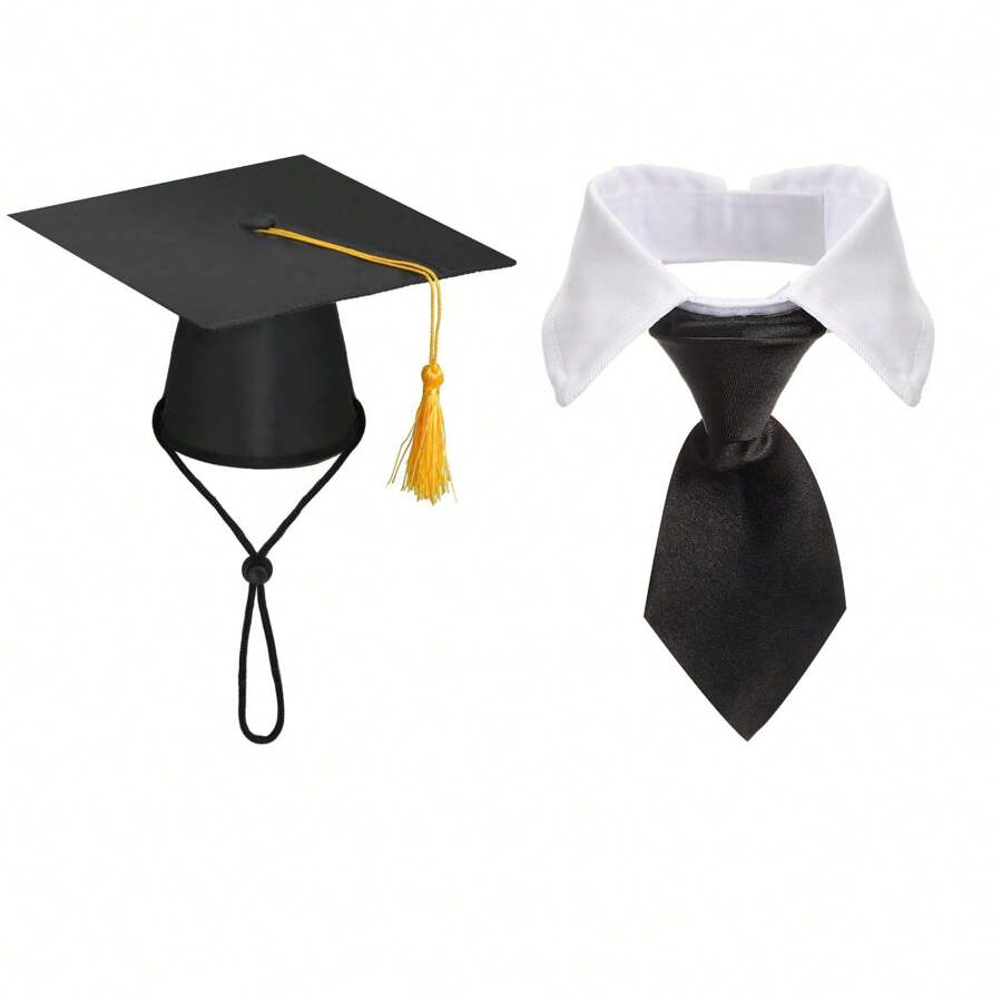 2pcs Graduation Porch Goose Outfits For Plastic And Cement Goose 23"/ 17'' Lawn Goose Statue Clothes Graduation Hat And Bowknot Goose Costume For Graduation Party Yard Lawn Indoor Outdoor