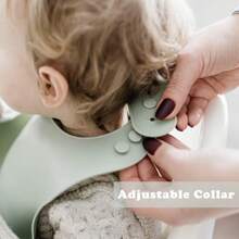 5 pièces/Set Vaisselle en silicone pour bébé, Set d'alimentation: 1 pièce bavoir en silicone, 1 pièce bol escargot en silicone, 1 pièce assiette en silicone, 1 pièce grande cuillère en bois, 1 pièce grande fourchette en bois