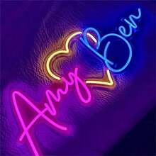 1件定制派对礼品霓虹灯，周年纪念日和节日的最佳装饰礼物，USB供电，LED亮度可调，安装简便，适用于生日、卧室、新年、派对装饰、情人节、婚礼季，多功能，可定制，个性化，独一无二，家居、花园、办公室、周年纪念日、情人节、母亲节、生日、父亲节、毕业典礼、婚礼、乔迁之喜、家居装饰，图案印刷