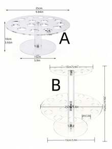 亚克力透明冰淇淋甜筒展示架，甜筒架，华夫甜筒架，甜筒架，冰淇淋架 婚礼装饰 婚礼派对用品 婚礼装饰 婚礼配件 婚礼蛋糕架 - 無色 - 查看 2